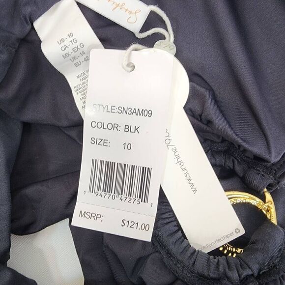 Sunshine 79 Size 10 Sunshine Solids Keyhole V-Plunge One Piece - Black - Picture 4 of 5